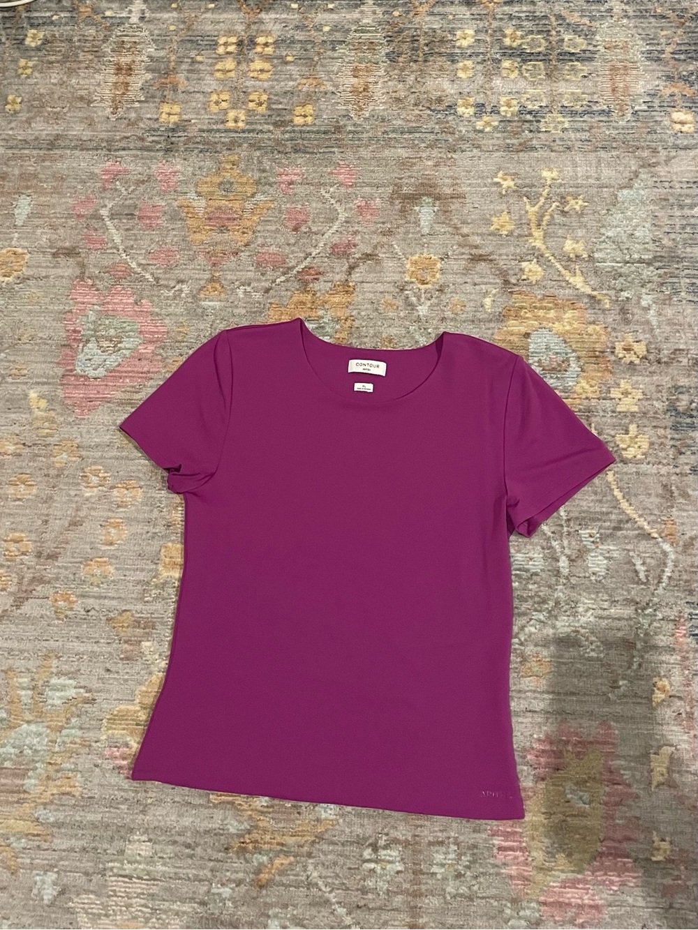 Aritzia Contour Magenta Short-Sleeve Crewneck Tee